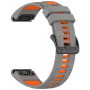 Ремінець Sport Silicone Dual Color для Garmin Fenix 8 51mm / Tactix 8 51mm, 26mm​​ сірий з оранжевим
