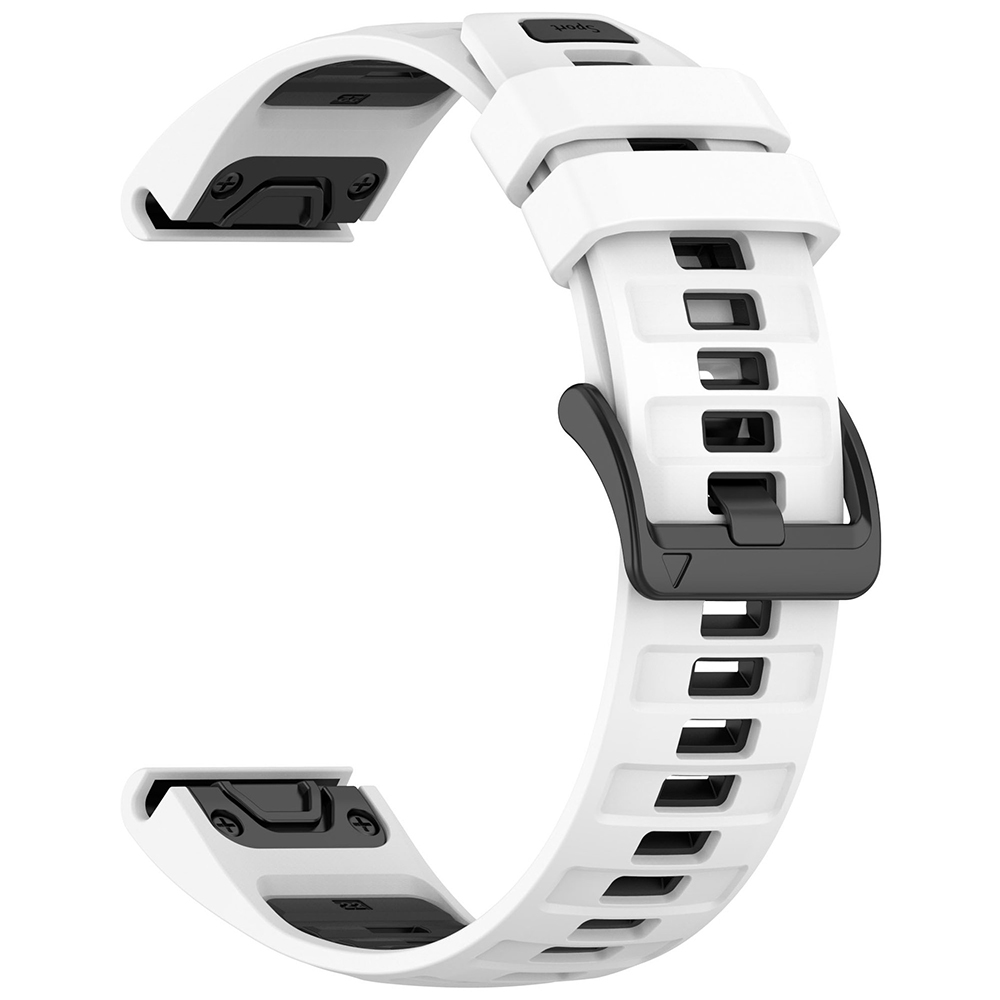 Ремешок Sport Silicone Dual Color для Garmin Fenix 8 51mm / Tactix 8 51mm, 26mm​​ белый с черным
