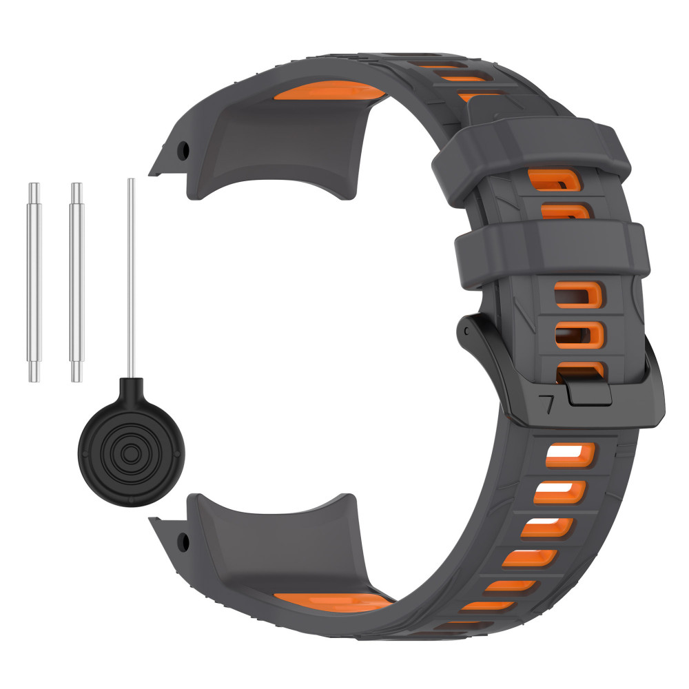 Ремінець Sport Silicone Dual Color для Garmin Tactix 8 47mm / Instinct E 45mm / Fenix E 47mm зі шпилькою сірий з оранжевим