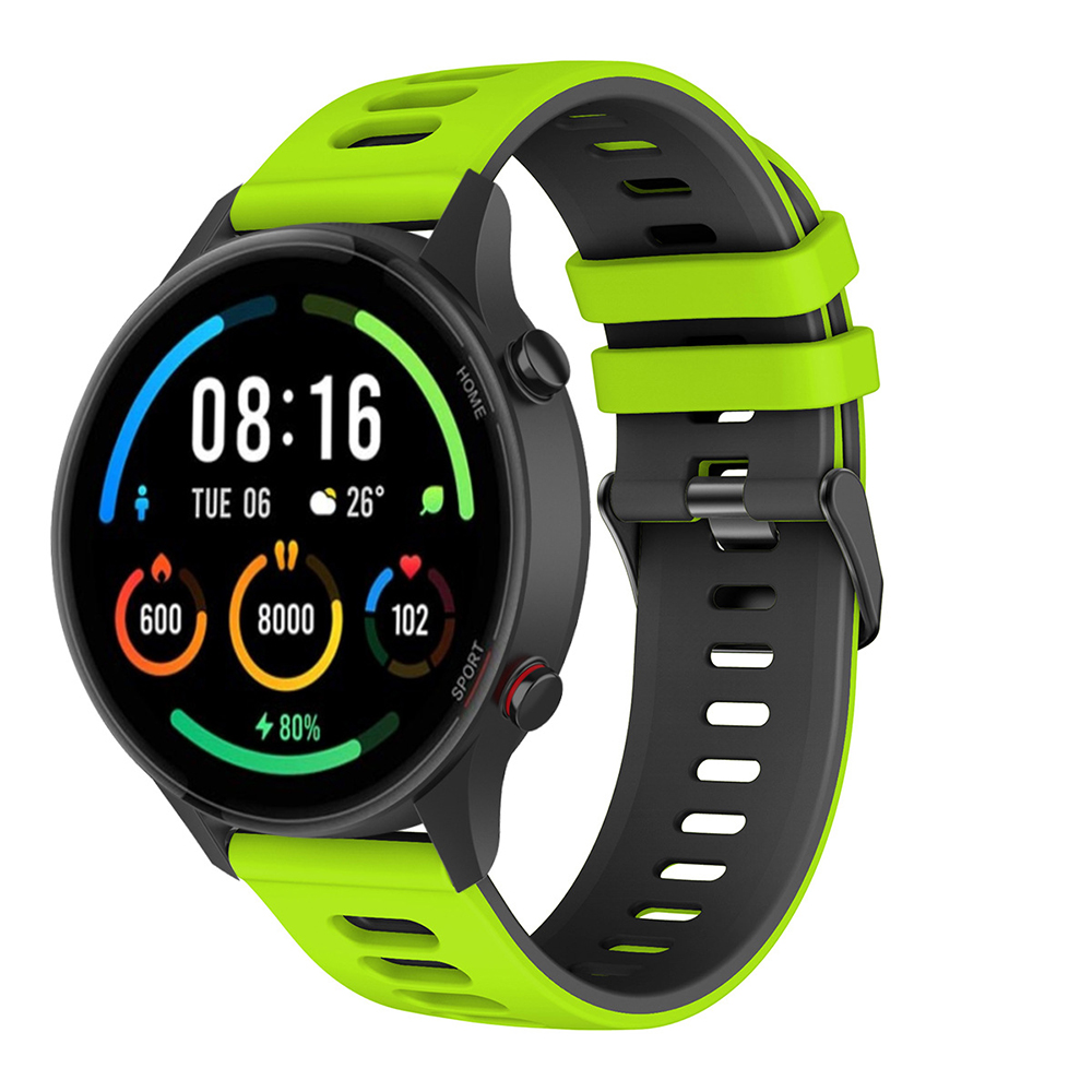 Ремешок Sport Silicone Dual Color для Xiaomi Black Shark GT / Watch S1 22mm черно-салатовый