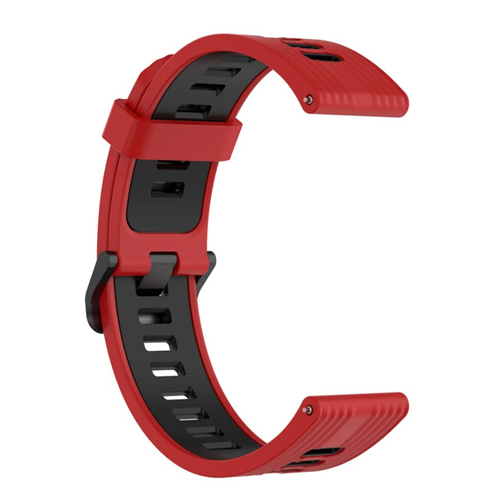 Ремешок Sport Silicone Dual Color для Kospect Tank X2 Ultra, 20mm чёрно-красный