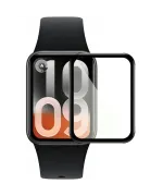 Противоударное защитное стекло SoftGlass Full Cover PMMA  для смарт-часов Xiaomi Smart Band 10 Pro , Black с рамкой для поклейки