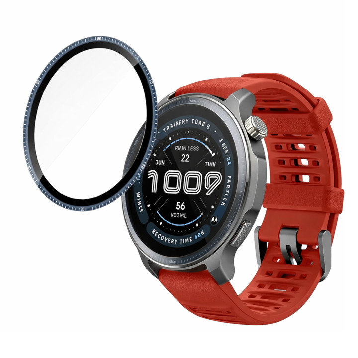 Протиударне захисне скло SoftGlass Full Cover для Amazfit Balance 2, Black-Green