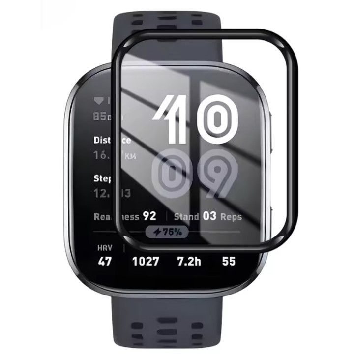 Противоударное защитное стекло SoftGlass Full Cover PMMA для Amazfit Bip 6, Black