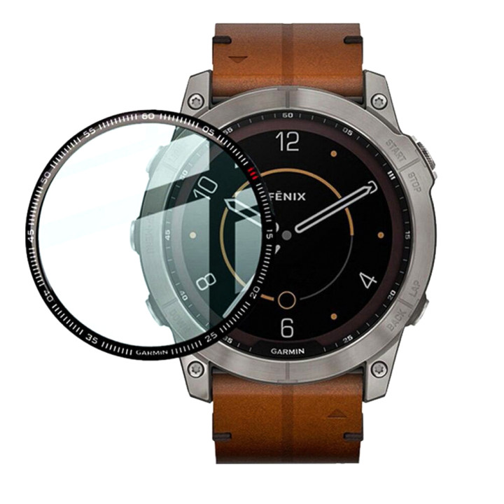 Противоударное защитное стекло SoftGlass Full Cover PMMA для Garmin Fenix 7X, Black