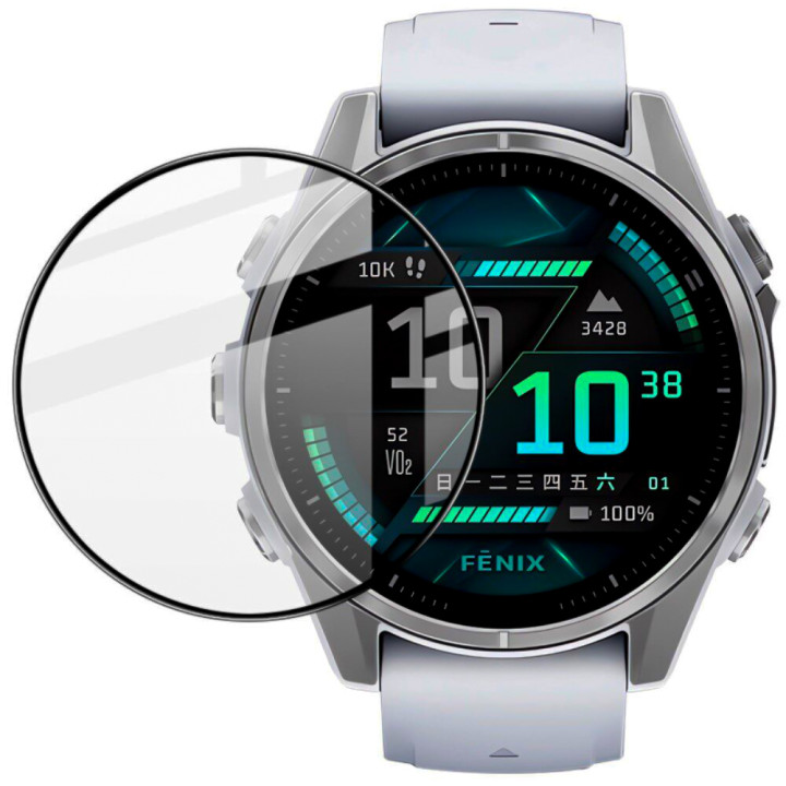 Противоударное защитное стекло SoftGlass Full Cover PMMA для Garmin Fenix 8 43mm, Black