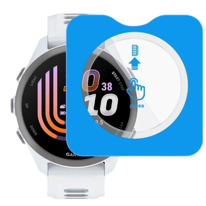 Захисне скло для смарт - годинників Garmin Forerunner 170 з рамкою для поклейки