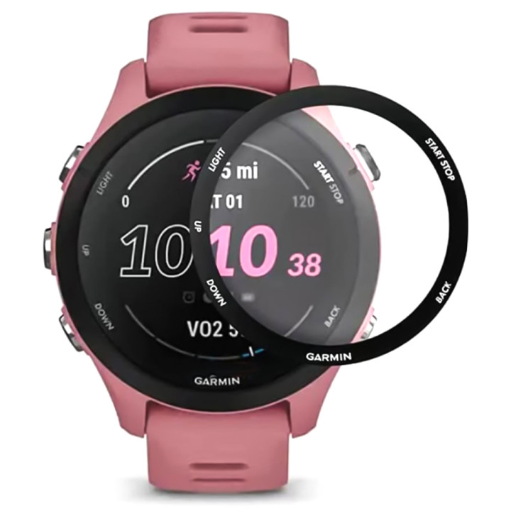 Противоударное защитное стекло SoftGlass Full Cover для Garmin Forerunner 255, Black