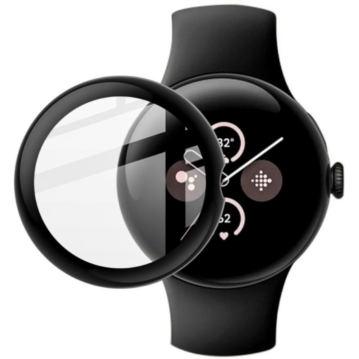 Противоударное защитное стекло SoftGlass Full Cover PMMA для Google Pixel Watch 3 41mm, Black