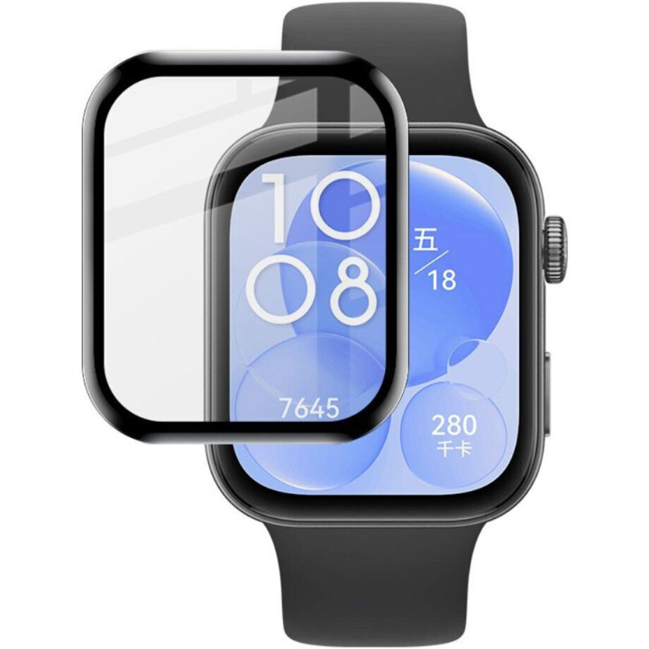 Протиударне захисне скло SoftGlass Full Cover PMMA для Huawei Watch Fit 3, Black