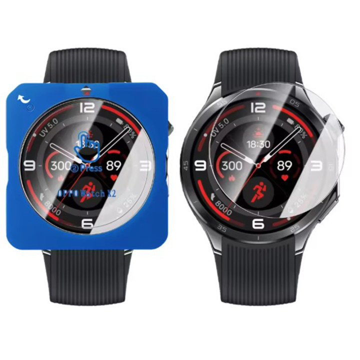Защитное стекло для смарт - часов OnePlus Watch 3 / Oppo Watch X2 с рамкой для поклейки