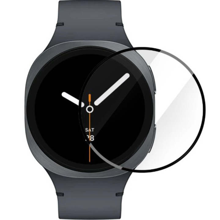 Противоударное защитное стекло SoftGlass Full Cover для Samsung Galaxy Watch 8 44mm, Black