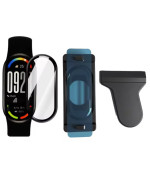 Захисне скло HD Clear для смартгодинника Xiaomi Smart Band 10  з рамкою для поклейки