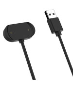 Магнитное зарядное устройство USB кабель для смартчасов Amazfit GTR 4 / GTS 4 / T-Rex 2 1м, Black