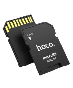 Адаптер, перехідник для карти пам'яті Hoco HB22 Micro-SD (TF) to SD, Black