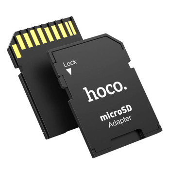 Адаптер, перехідник для карти пам'яті Hoco HB22 Micro-SD (TF) to SD, Black