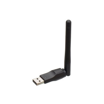 USB Wi-Fi адаптер Ralink MT7601 з антеною 2dBi для тюнера Т2, супутникових тюнерів, медіаприставок, комп'ютерів, Black