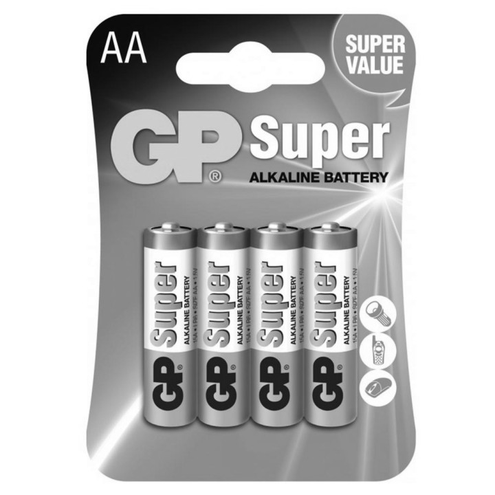 Батарейка GP AA LR6 Super Alkaline 15A 1.5V (4 шт.), Green