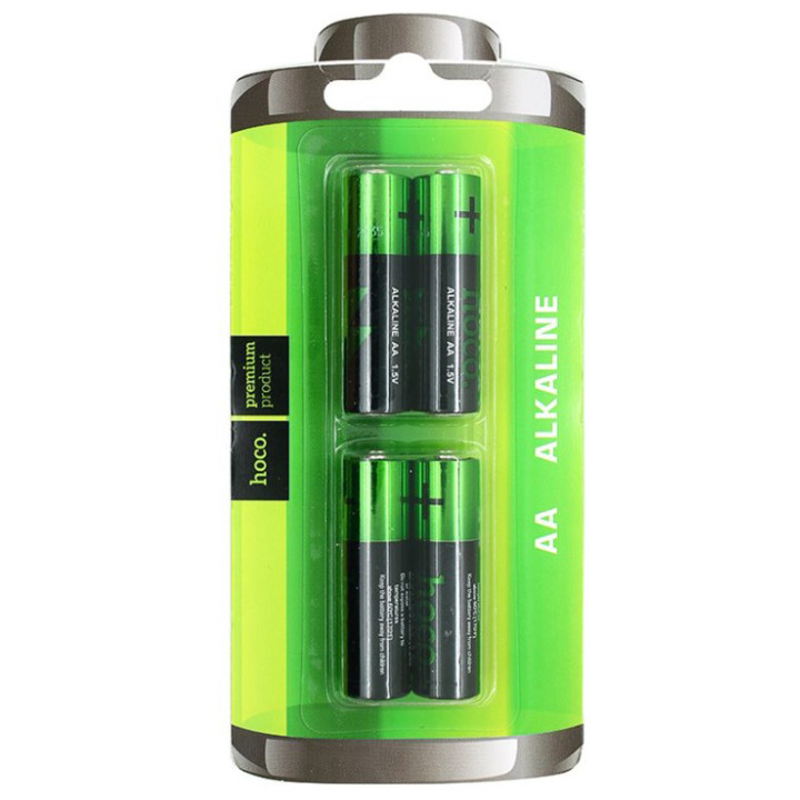 Батарейки HOCO Alkaline (LR6) AA блістер 4шт, Green