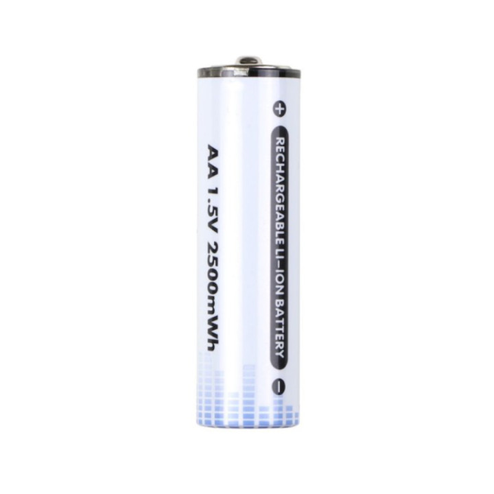 Акумуляторні батарейки AA 2500mAh 1.5V з роз'ємом Type-C для зарядки 1шт, White