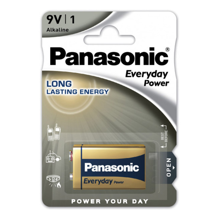 Батарейка Panasonic Everyday Power 6LF22 Alkaline 9V Krona, Gold