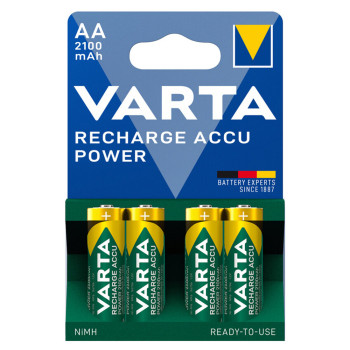 Акумуляторні батарейки Varta Recharge Accu 2100mAh AA HR6 NiMH 1.2V, Green, 4 шт