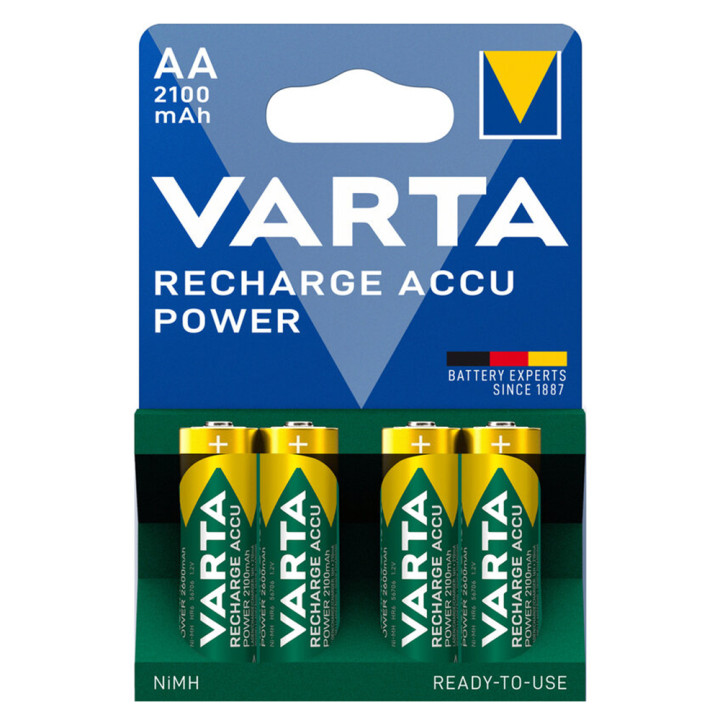 Акумуляторні батарейки Varta Recharge Accu 2100mAh AA HR6 NiMH 1.2V, Green, 4 шт