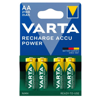 Аккумуляторная батарейка Varta Recharge ACCU 2700mAh AA HR6 Ni-MH (4 шт), Green