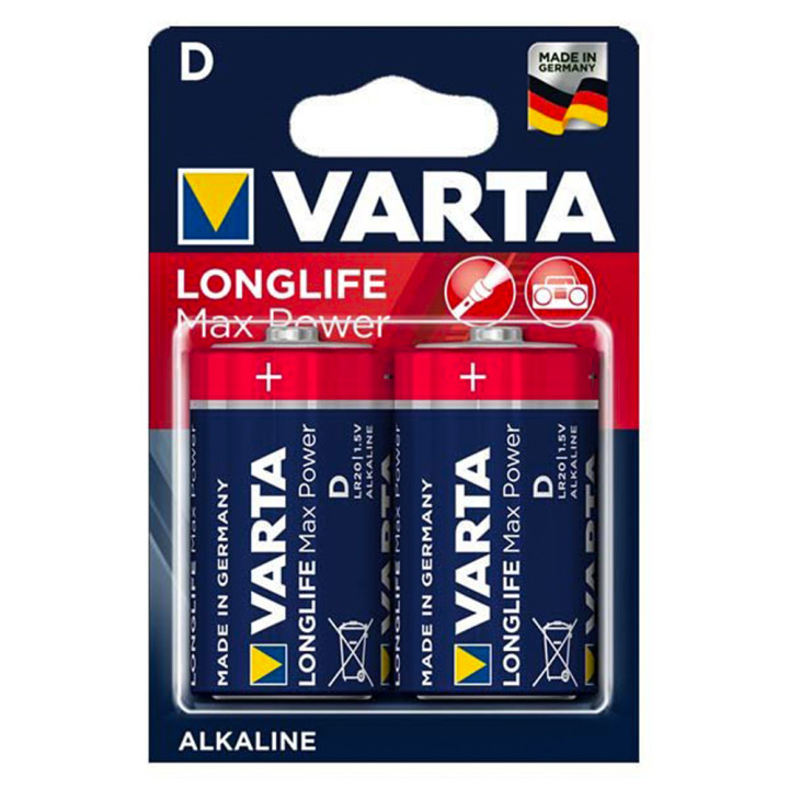 Батарейка Varta Longlife Max Power LR20 D Alkaline, блістер (2шт)