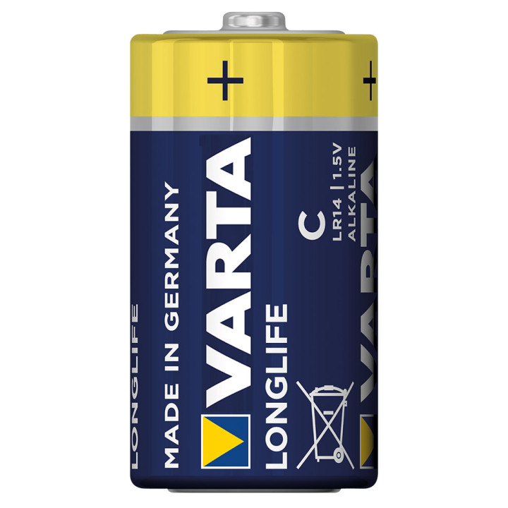 Батарейка Varta Longlife C LR14 1.5V Alkaline, Blue-Yellow