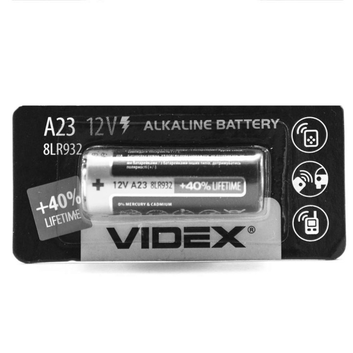 Батарейка Videx 23A 8LR932 12V, Black-Green
