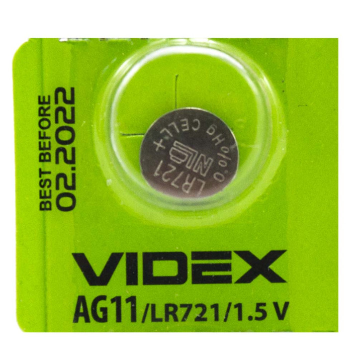 Батарейка Videx AG 11 LR721 1,5V Silver