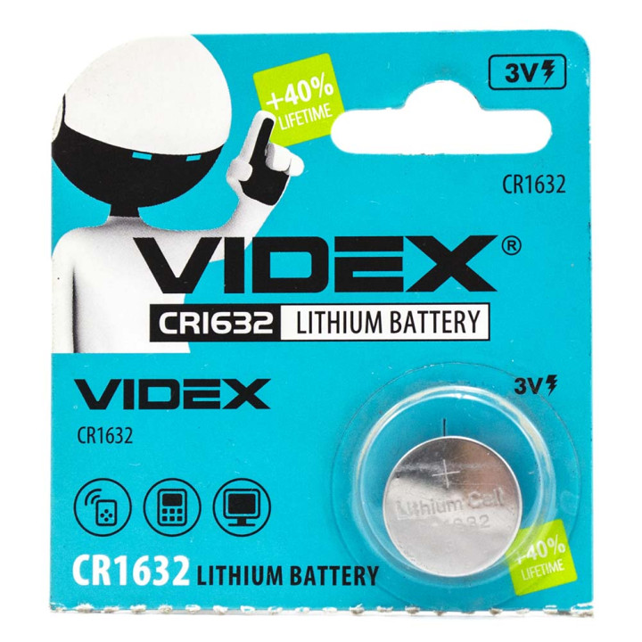 Батарейка Videx CR-1632 3V, Silver.