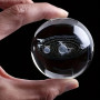 Декоративная лампа 3D-ночник Crystal Ball с деревянной подставкой, Солнечная система