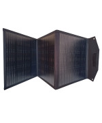 Портативная солнечная панель XO XRYG-416-3 60W с разъемами Type-C/USB/DC для зарядки устройств, Black