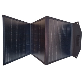 Портативна сонячна панель XO XRYG-416-3 60W з роз'ємами Type-C / USB / DC для зарядки пристроїв, Black