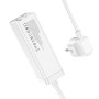 Мережевий подовжувач Hoco AC10A 2Type-C / 2USB / 1Socket QC3.0 PD65W 1.5m, White