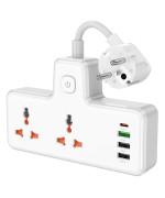 Мережевий подовжувач HOCO AC12A 2 Socket Ports 3USB / 1Type-C PD30W QC3.0, White