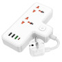 Мережевий подовжувач HOCO AC12A 2 Socket Ports 3USB / 1Type-C PD30W QC3.0, White