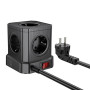 Сетевой удлинитель Hoco NS8 (3USB / 1Type-C + 5*Socket) 2м, Black