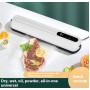 Побутовий вакууматор з індикатором та трубкою для вакуумування Jau Kang Vacuum-Sealer ZKFK-005 90W (10 пакетів у подарунок) з акумулятором, White