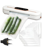 Побутовий вакууматор з дисплеєм Vacuum Sealer ZKFK-006 90W (10 пакетів у подарунок), White