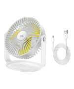 Вентилятор Hoco F14 Powerfull Desktop з нічником для дому чи офісу, White