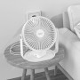 Вентилятор Hoco F14 Powerfull Desktop с ночником для дома или офиса, White