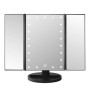 Тройное зеркало MW-30 с LED подсветкой для макияжа, Black