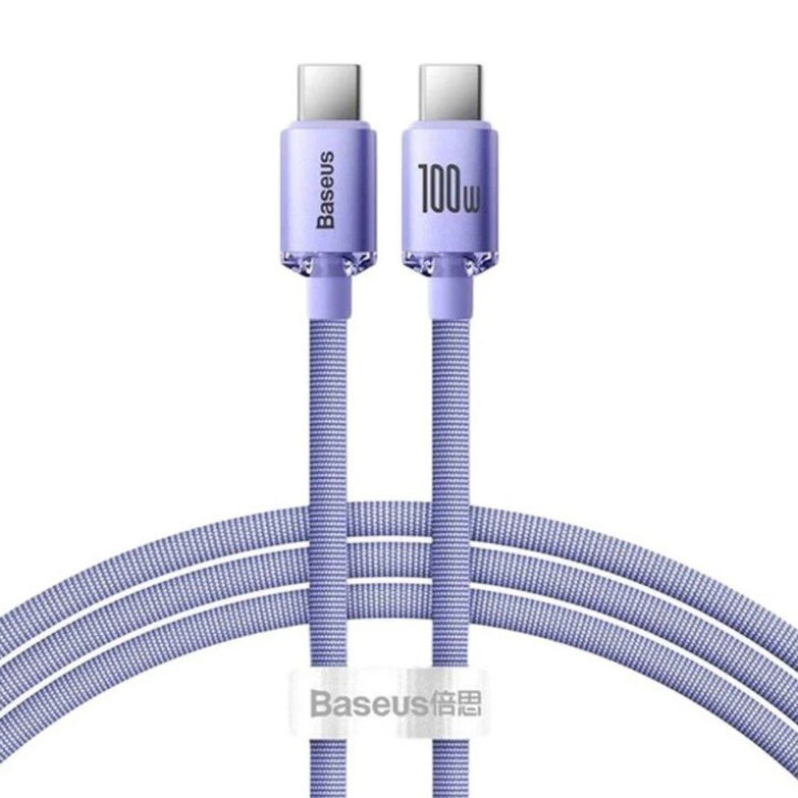 Кабель USB Baseus Crystal Shine Type-C to Type-C 100W, Purple