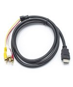 Трикомпонентний кабель HDMI - RCA 1,5м Black