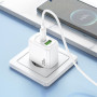 Мережевий зарядний пристрій Hoco CS54A PD20W + QC3.0 (1 USB / 1 Type-C) + кабель Type-C – Type-C, White