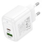 Сетевое зарядное устройство Hoco CS54A PD20W + QC3.0 (1 USB / 1 Type-C), White