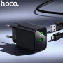 Сетевое зарядное устройство Hoco CS81A QC3.0 (1 USB / 3A)  кабель USB to Type-C, Black